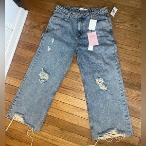 Grunge Avec Les Filles NWT Baggy WideLeg Oversized Distressed jeans size 29 8